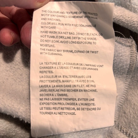 COMME DES GARCONS PLAY Sz S Hoodie with Heart Patch and Decals at Back Zipper - Picture 9 of 12